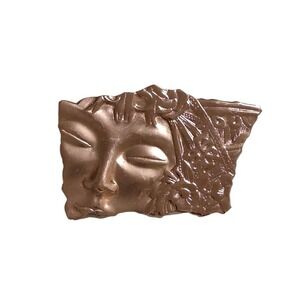 Vintage JJ Jonette Jewelry Pewter Art Nouveau Goddess Face Brooch Lady Pin